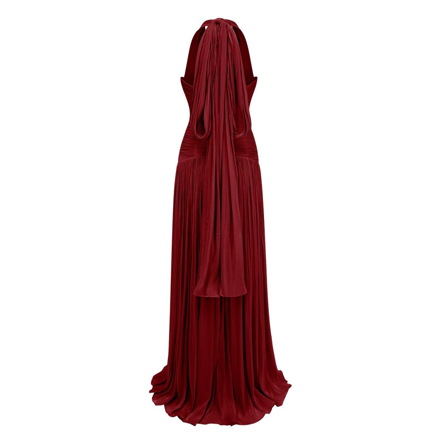 DALIA - Red Gathered Maxi Dress