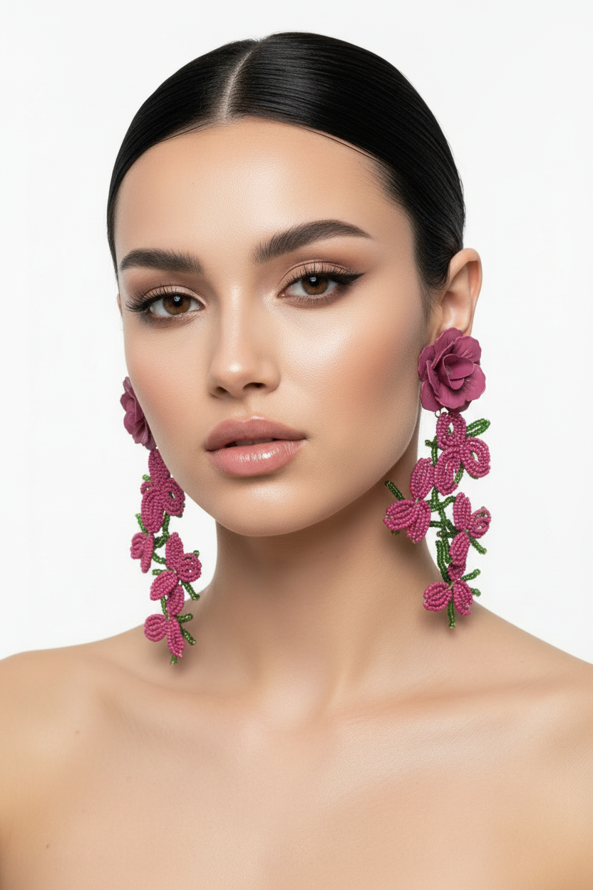 DALIA - Rose Flower Earrings