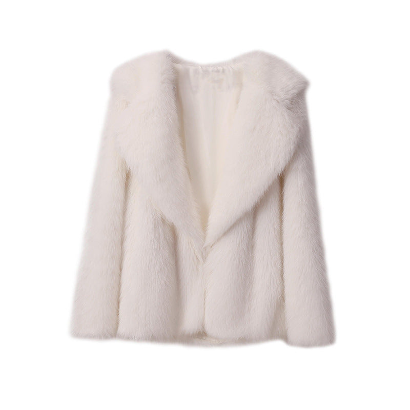 DALIA - Lapel Faux Fur Coat