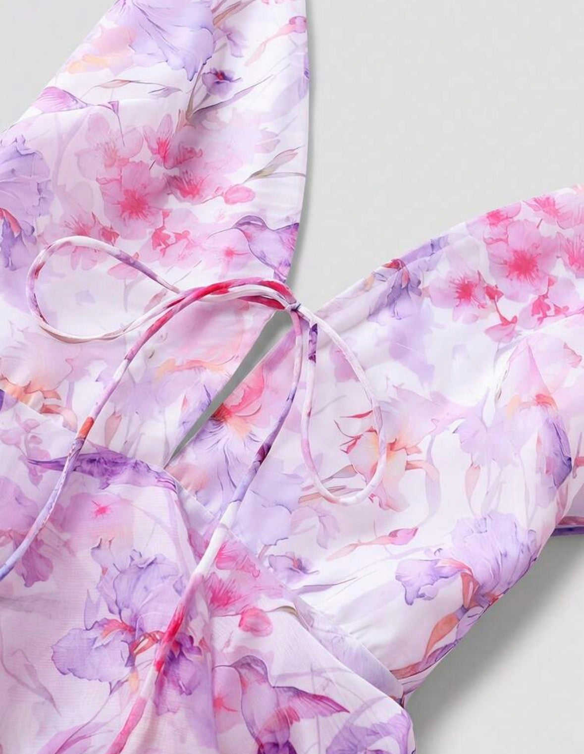 DALIA - Floral Ruffle Mini Dress - Pink