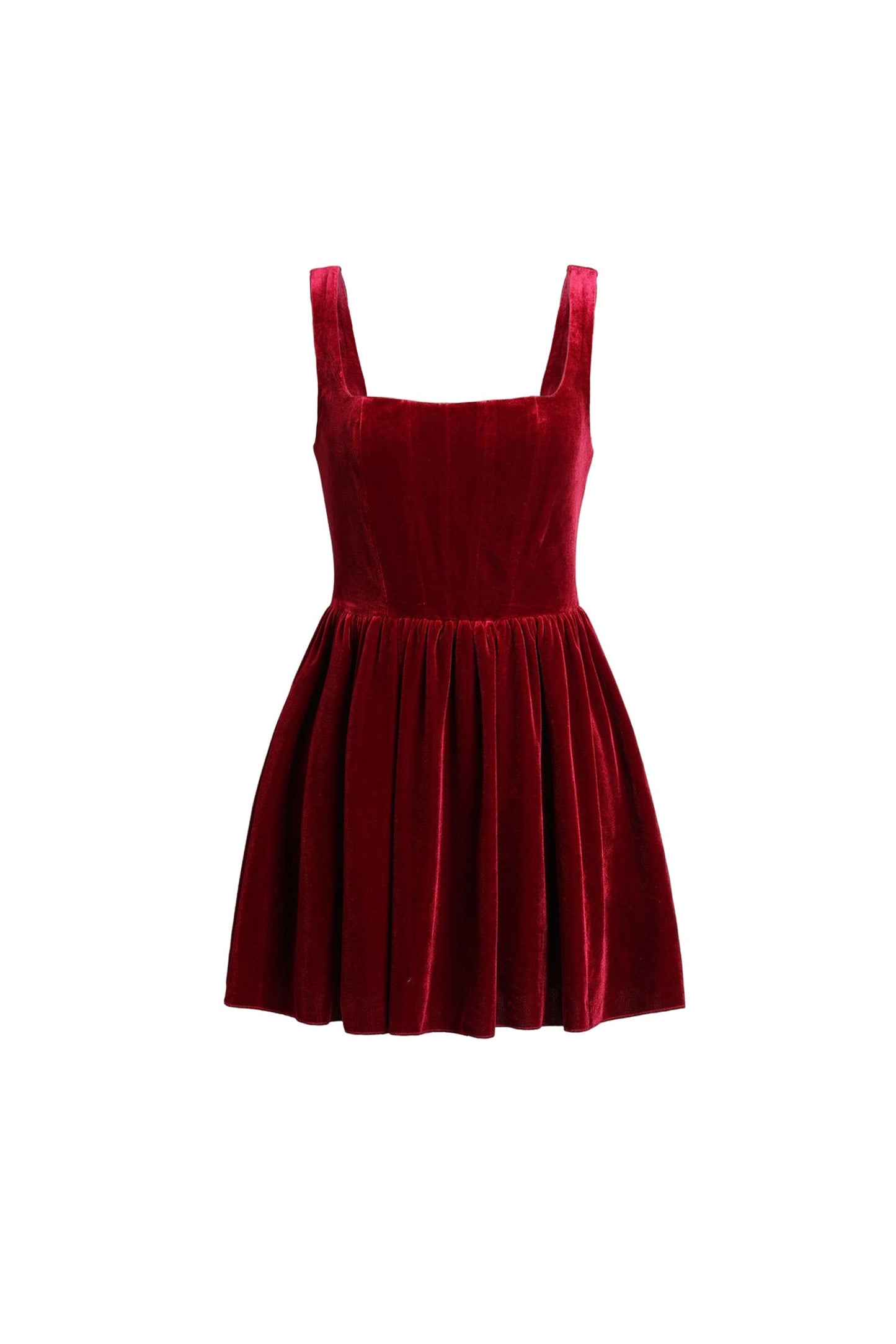 DALIA - Velvet Mini Dress Red