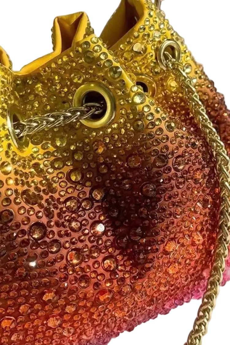 DALIA - Multicolored Crystal Embellished Bucket Bag
