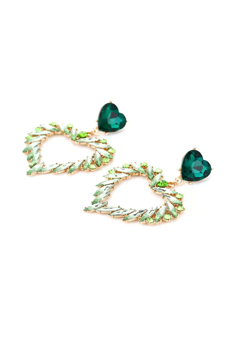 DALIA - Green Heart Earrings
