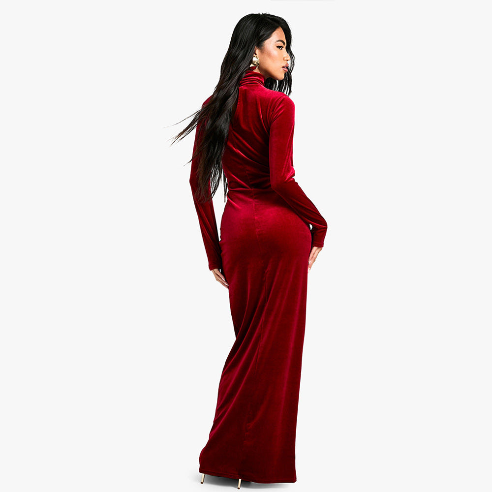 DALIA - Vintage Restaurant Gorgeous Velvet Maxi Dress