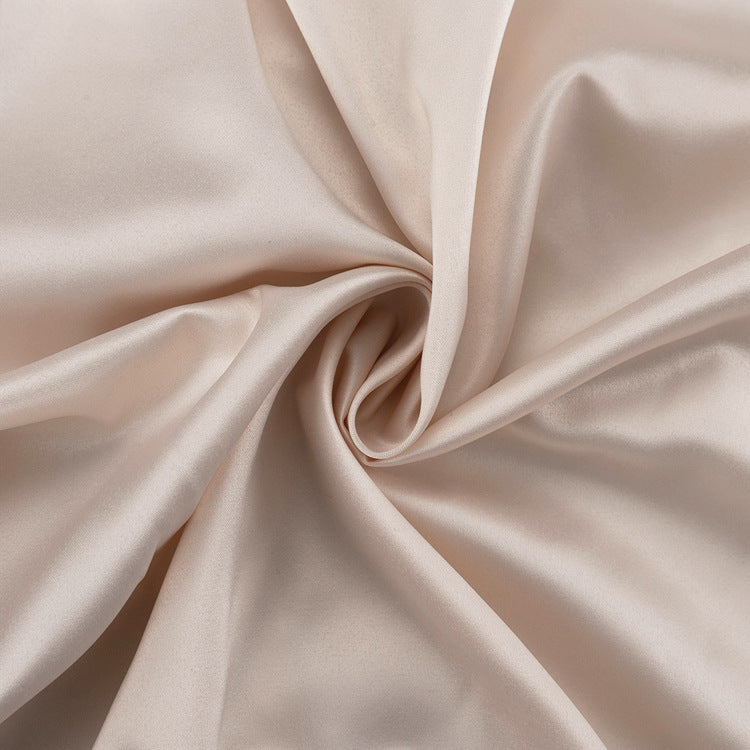 Luxurious Home Comfortable Cream Silk Pajamas Two Piece Set