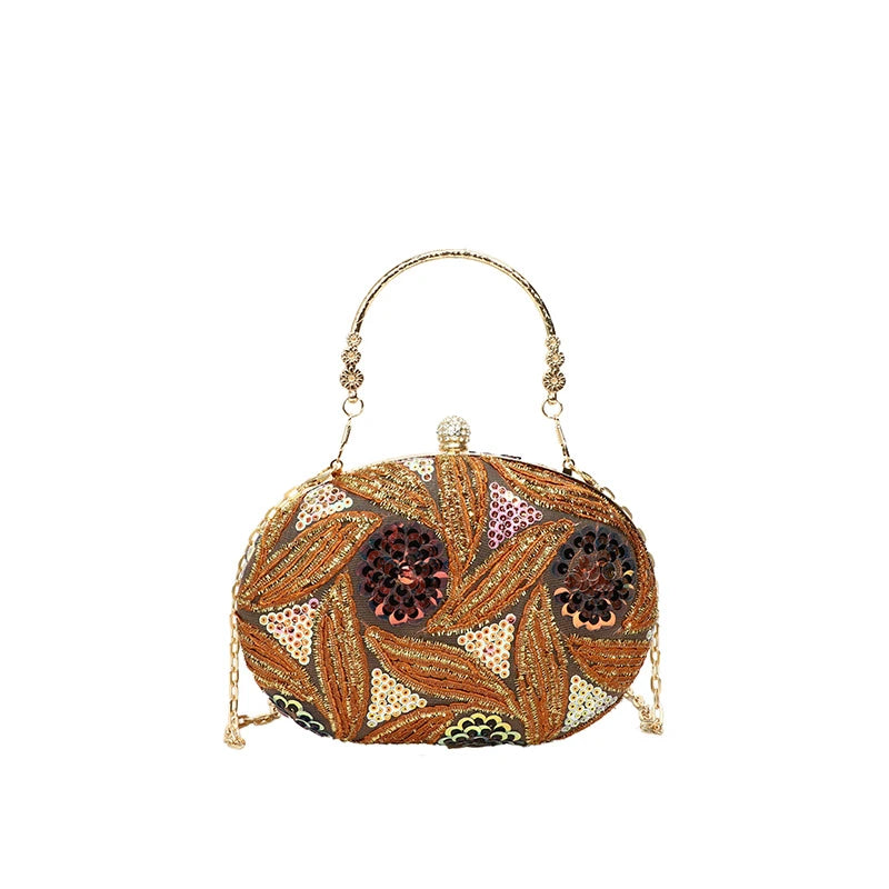 DALIA - Floral Sequin Evening Clutch