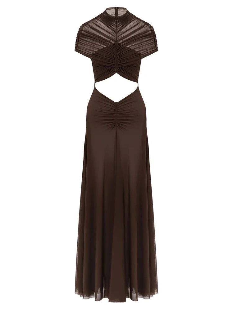 DALIA – Cut-Out Ruched Maxi Dress