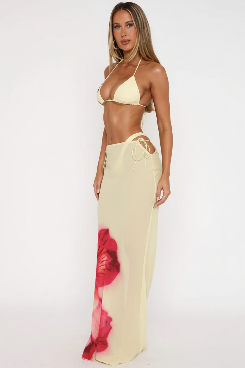 DALIA - Tropics Bikini & Skirt Set - Cream