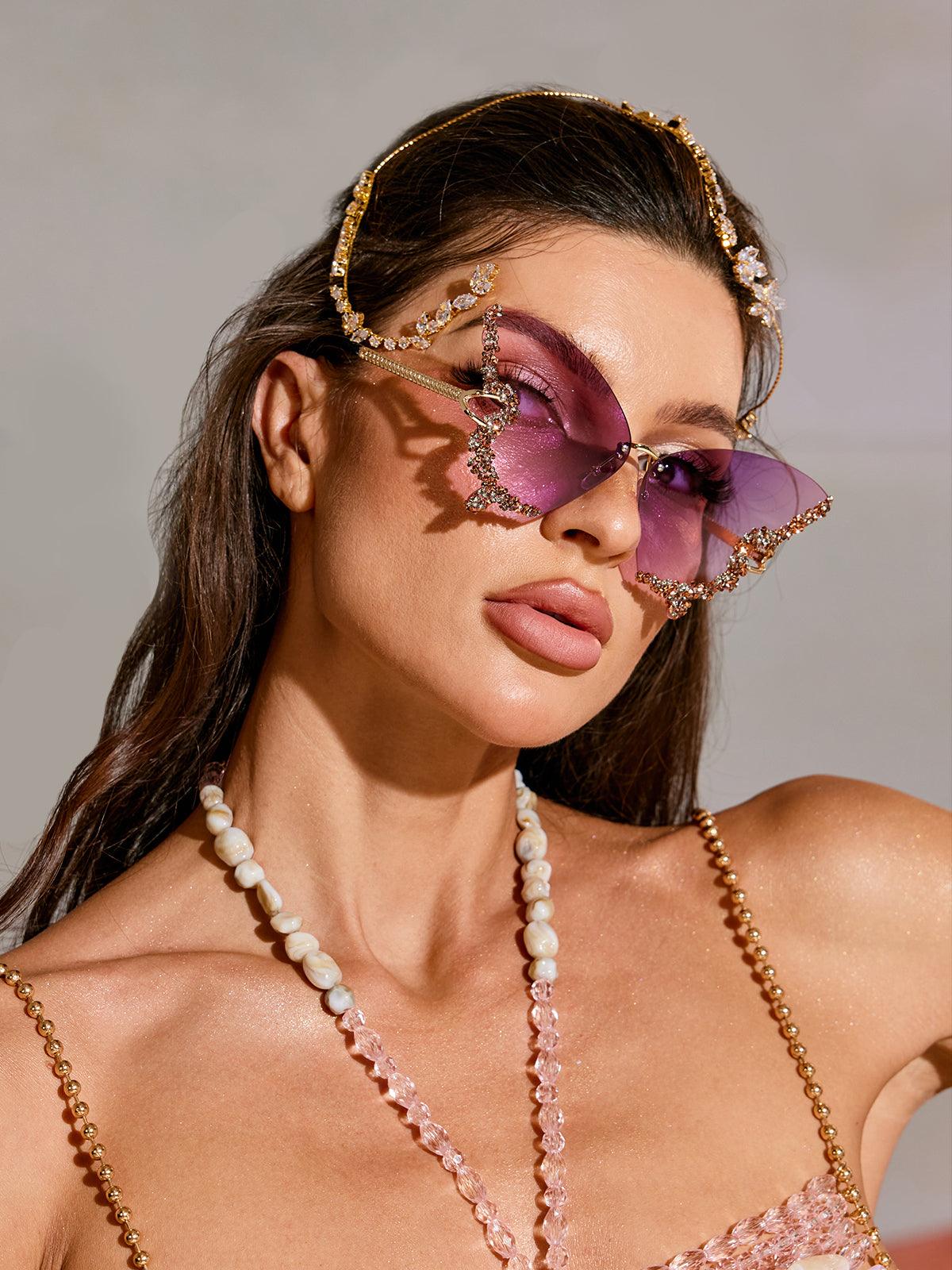DALIA - Tierney Butterfly Crystal Sunglasses