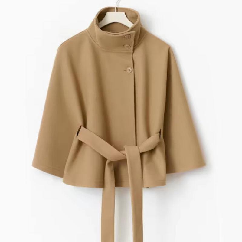 DALIA - High-Collar Drape Coat