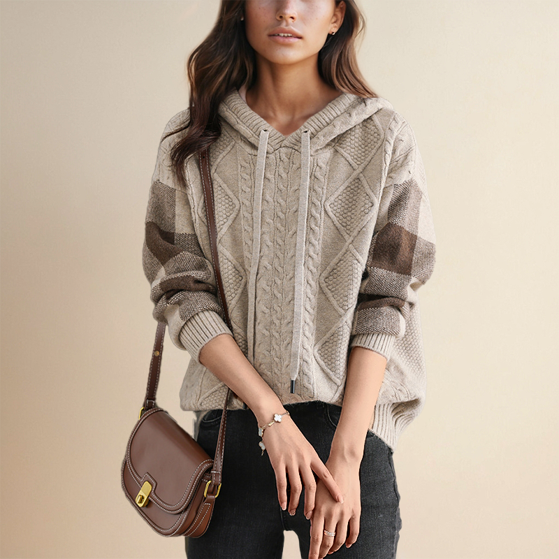 DALIA - Jacquard Hooded Sweater