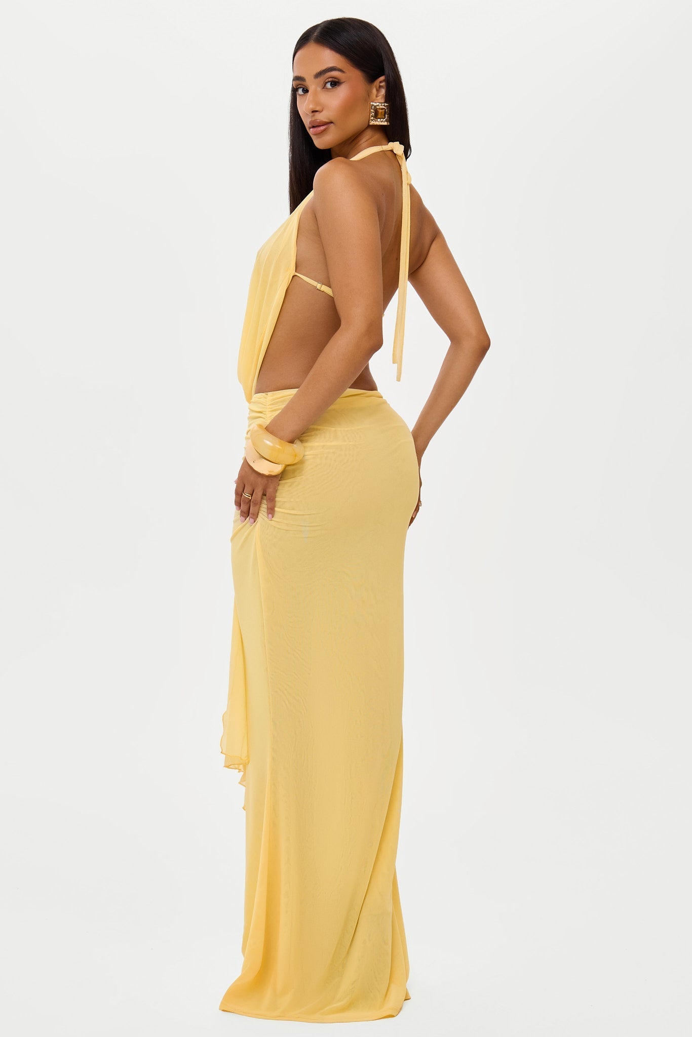 DALIA - Summer Maxi Skirt Yellow