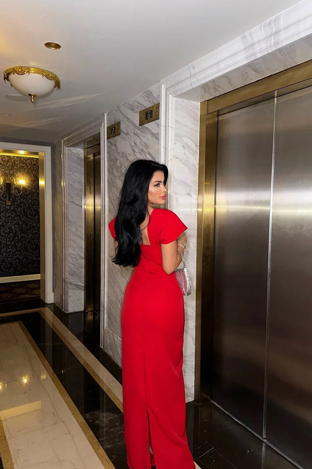 DALIA - Rhinestone Bodycon Maxi Dress