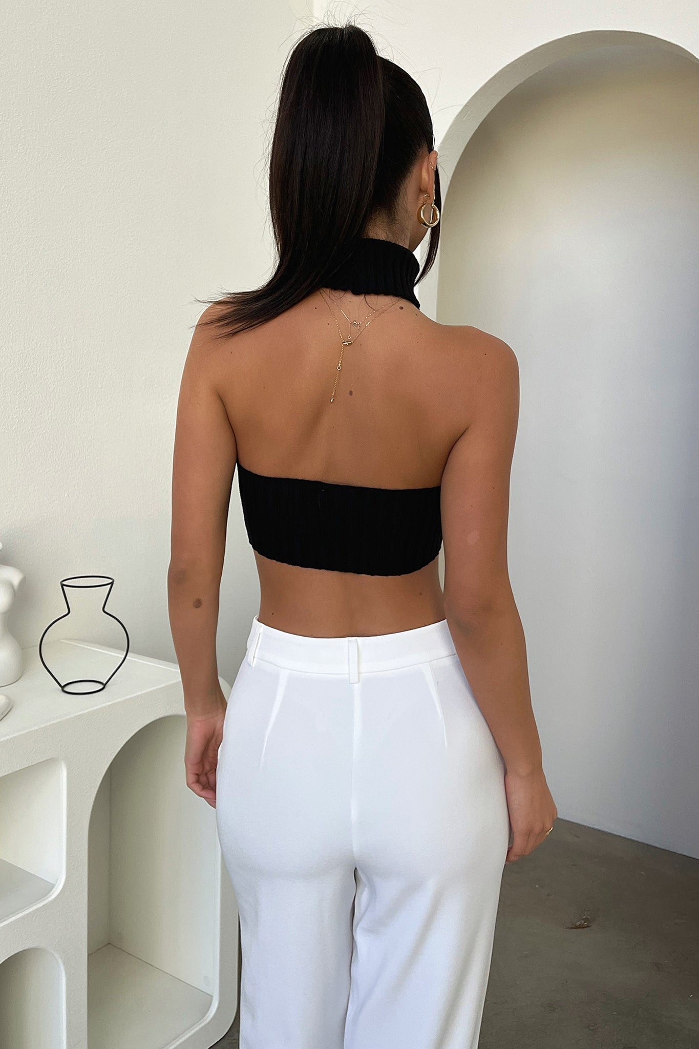 DALIA - Knit Crop - Black