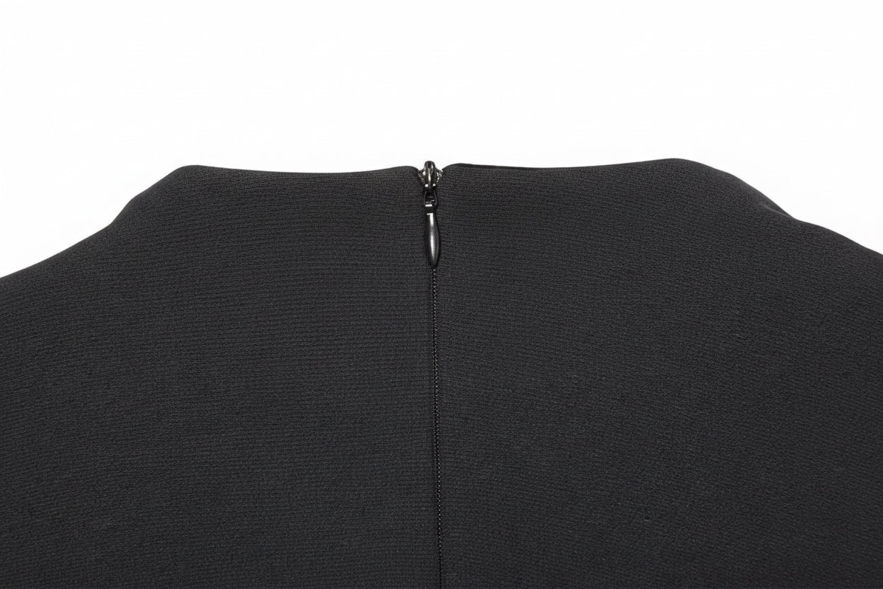 DALIA - Black Long-Sleeve Cut-Out Mini Dress with Crystal Accents