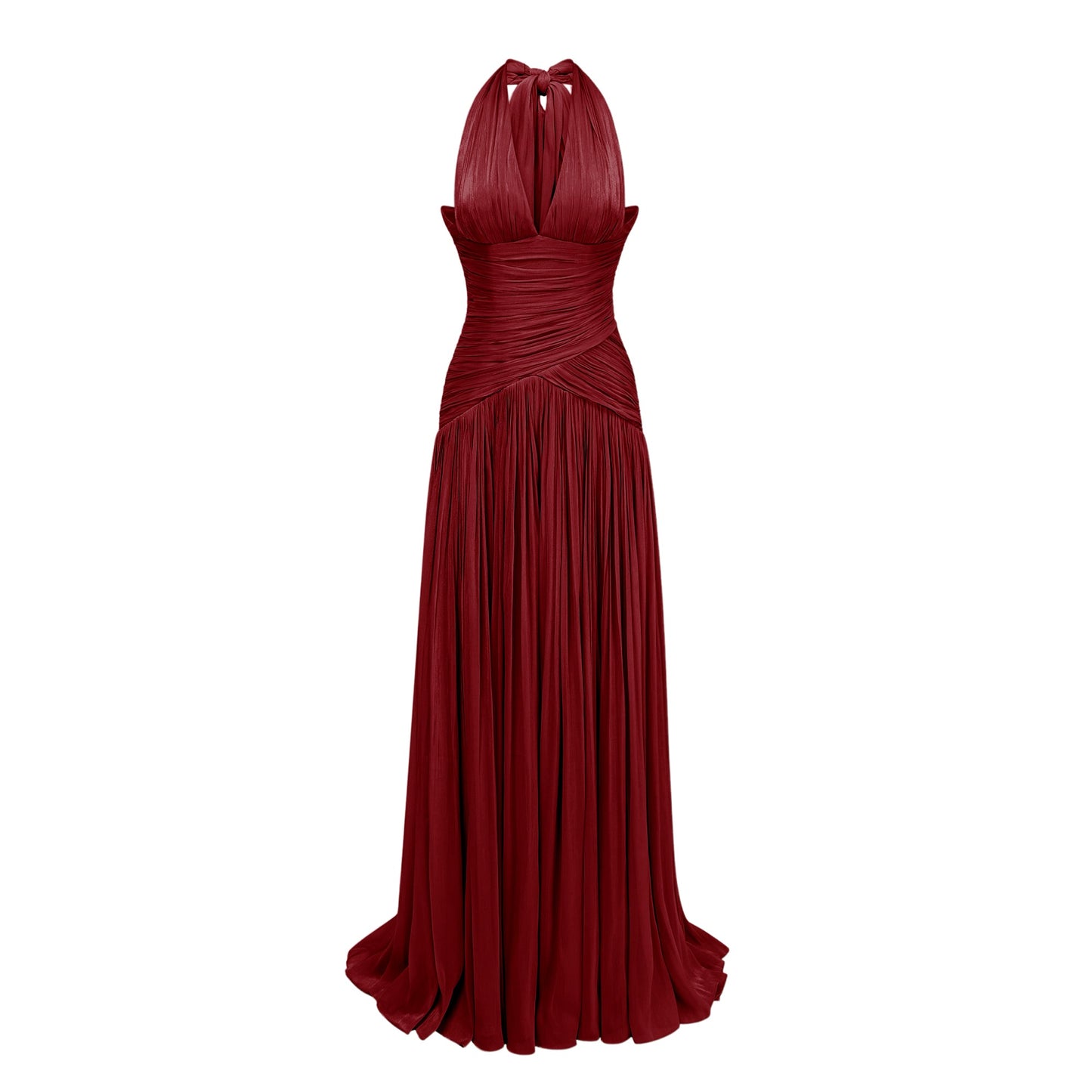 DALIA - Red Gathered Maxi Dress