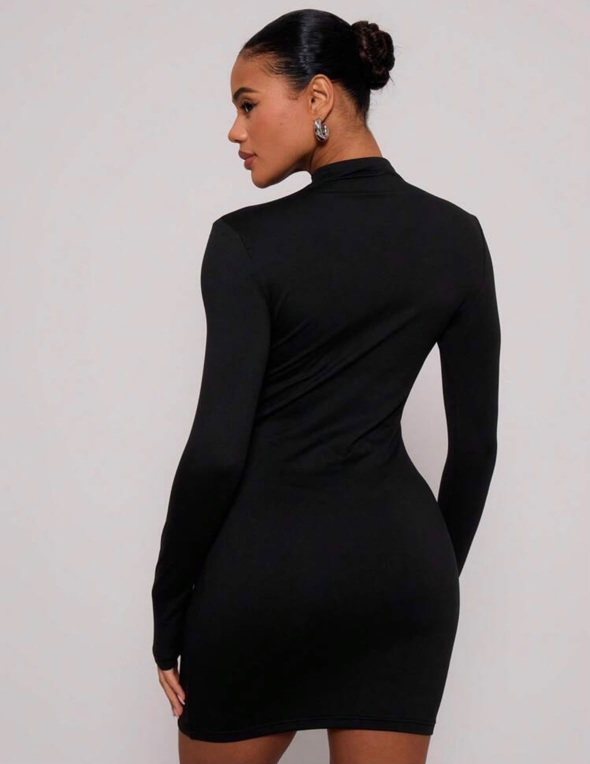 DALIA – Turtleneck Mini Dress - Black