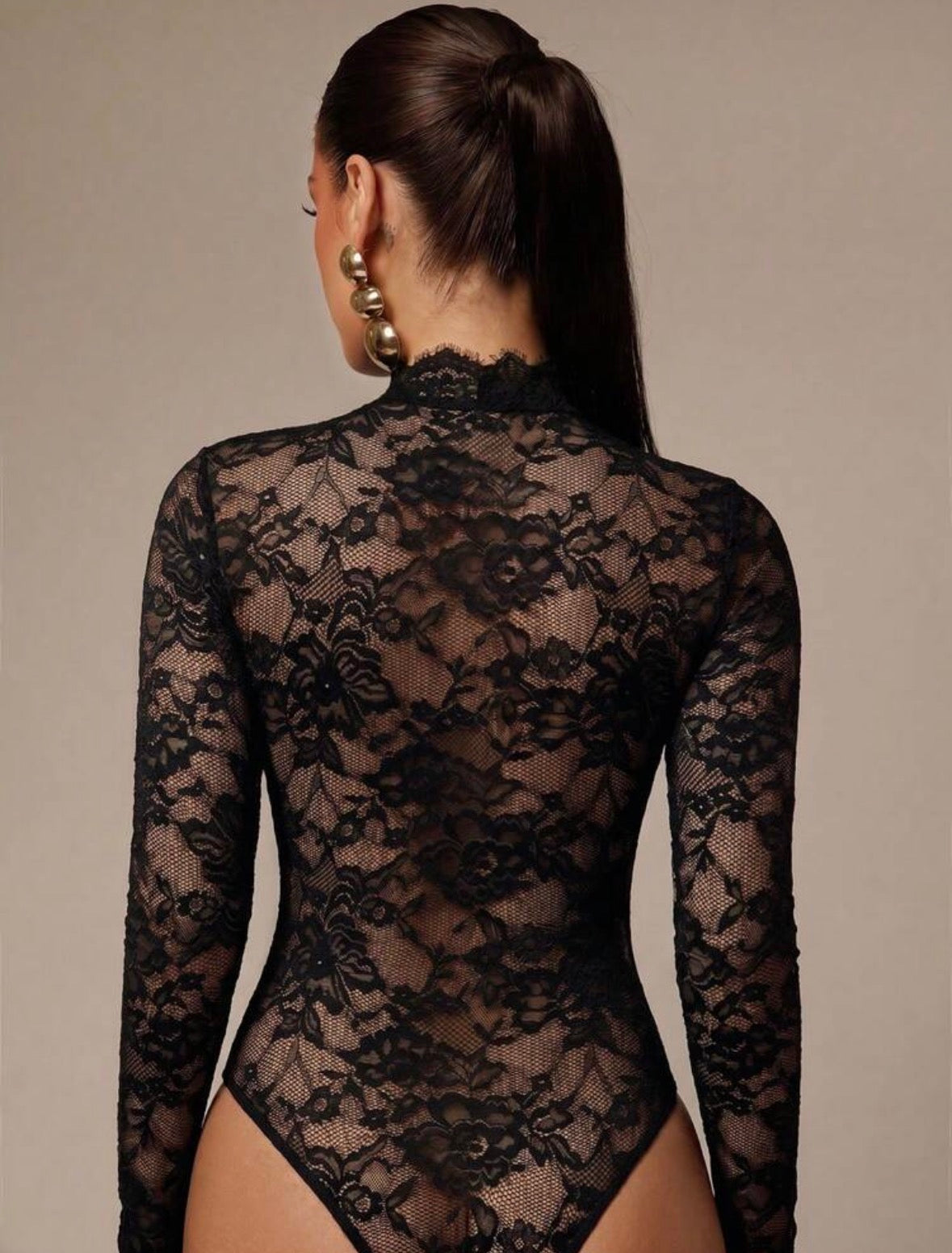 DALIA - Lace Bodysuit - Black
