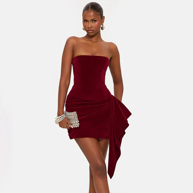 DALIA - Romantic Velvet Mini Dress