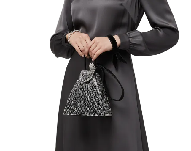 DALIA - Rhinestone-embellished Pyramid Handbag