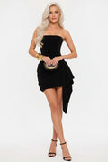 DALIA - Romantic Velvet Mini Dress - Black