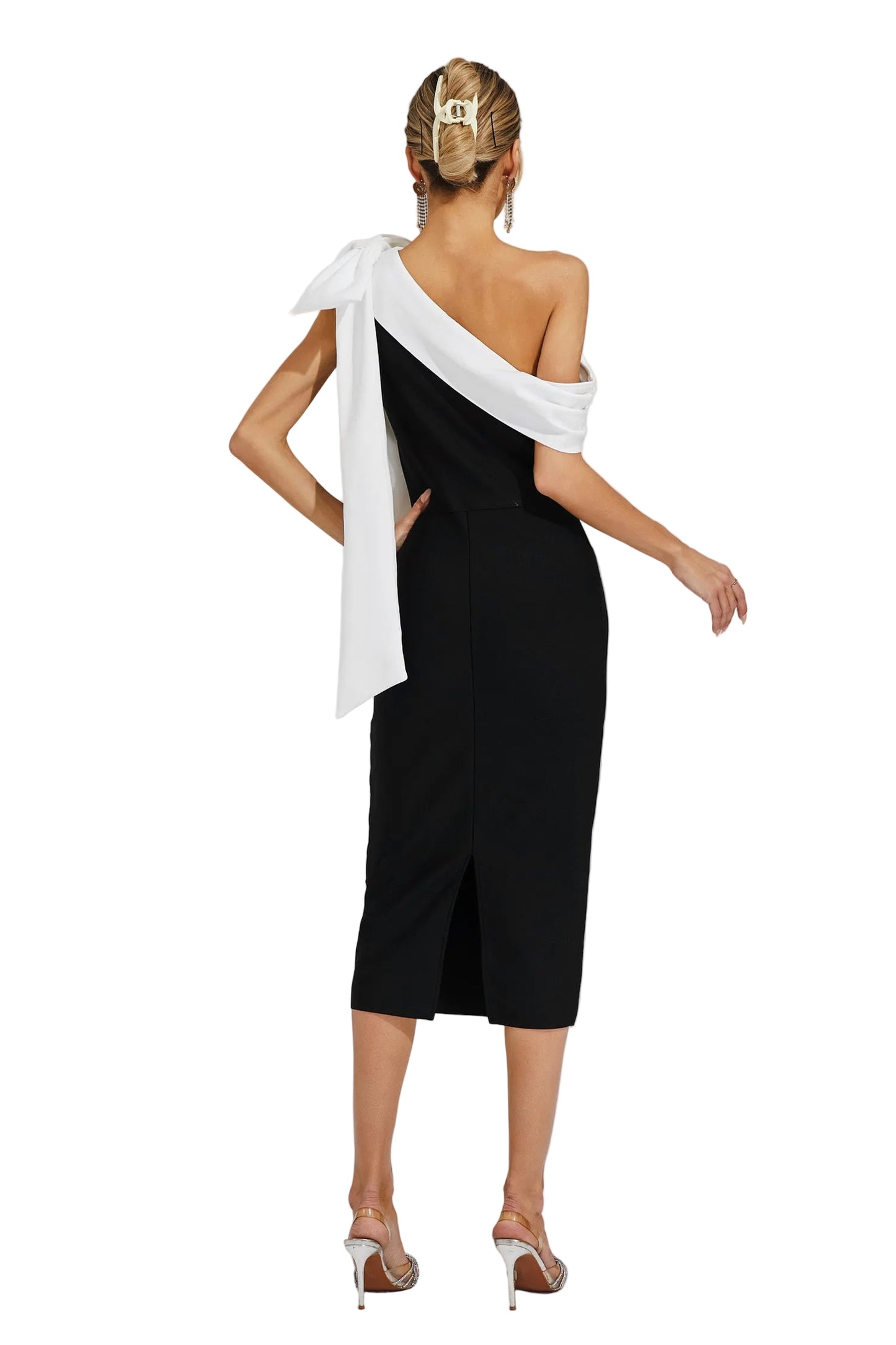 DALIA - One Shoulder Bandage Dress In Black