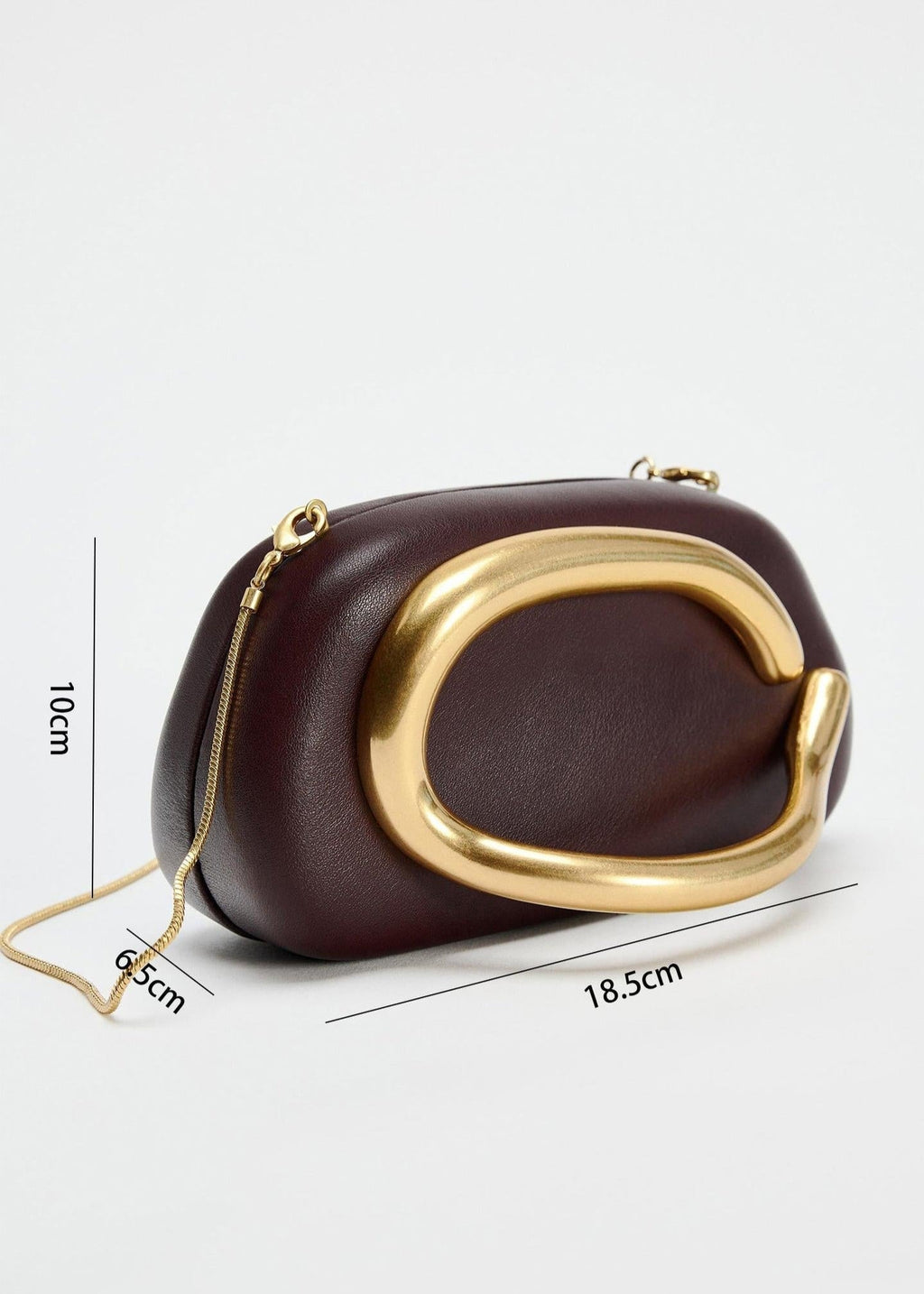 DALIA - Metal Box Bag in Burgundy