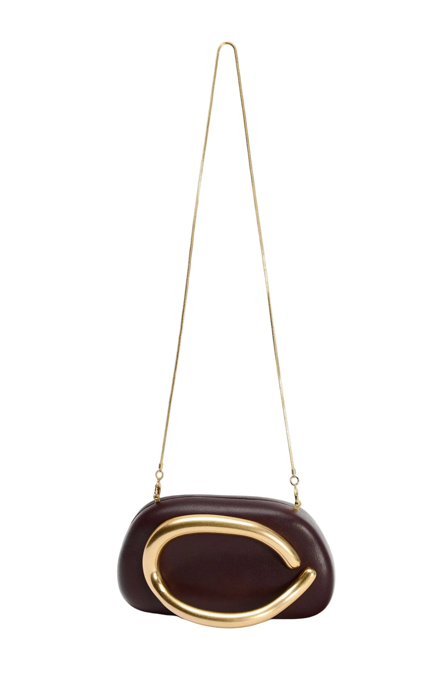 DALIA - Metal Box Bag in Burgundy