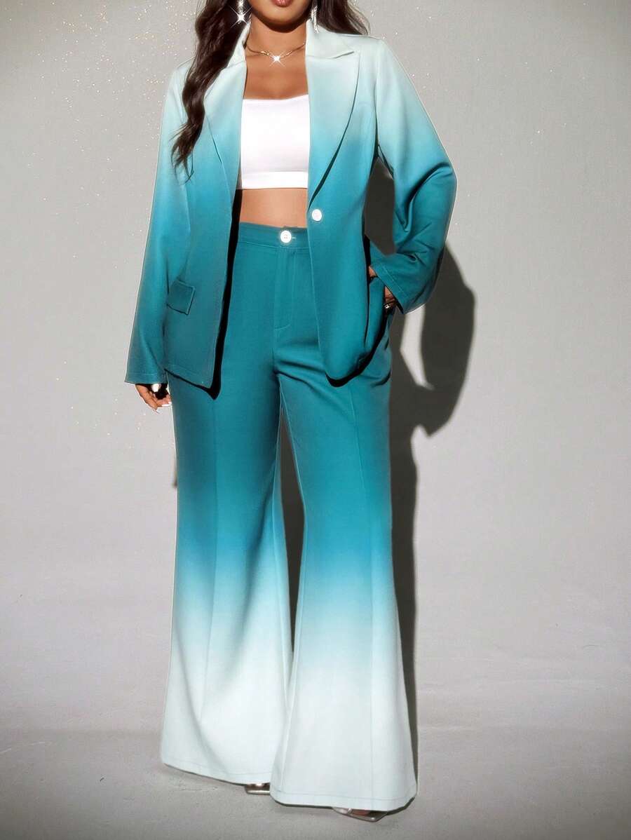 Viva Relle Plus-size ombre flared broek, elegante pakset