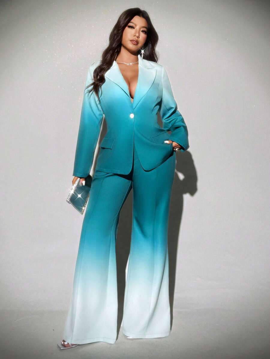 Viva Relle Plus-size ombre flared broek, elegante pakset