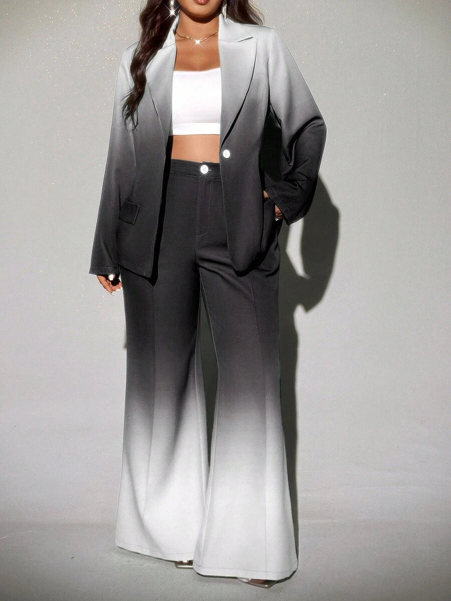 Viva Relle Plus-size ombre flared broek, elegante pakset