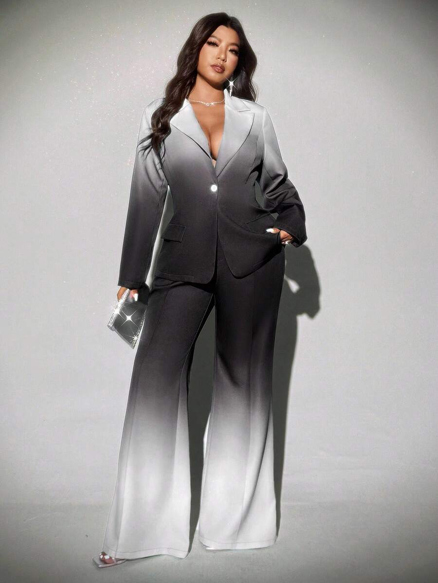 Viva Relle Plus-size ombre flared broek, elegante pakset