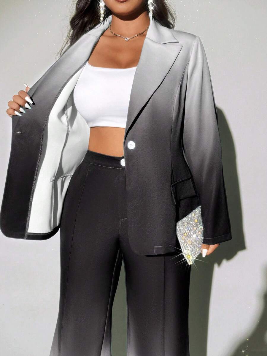 Viva Relle Plus-size ombre flared broek, elegante pakset