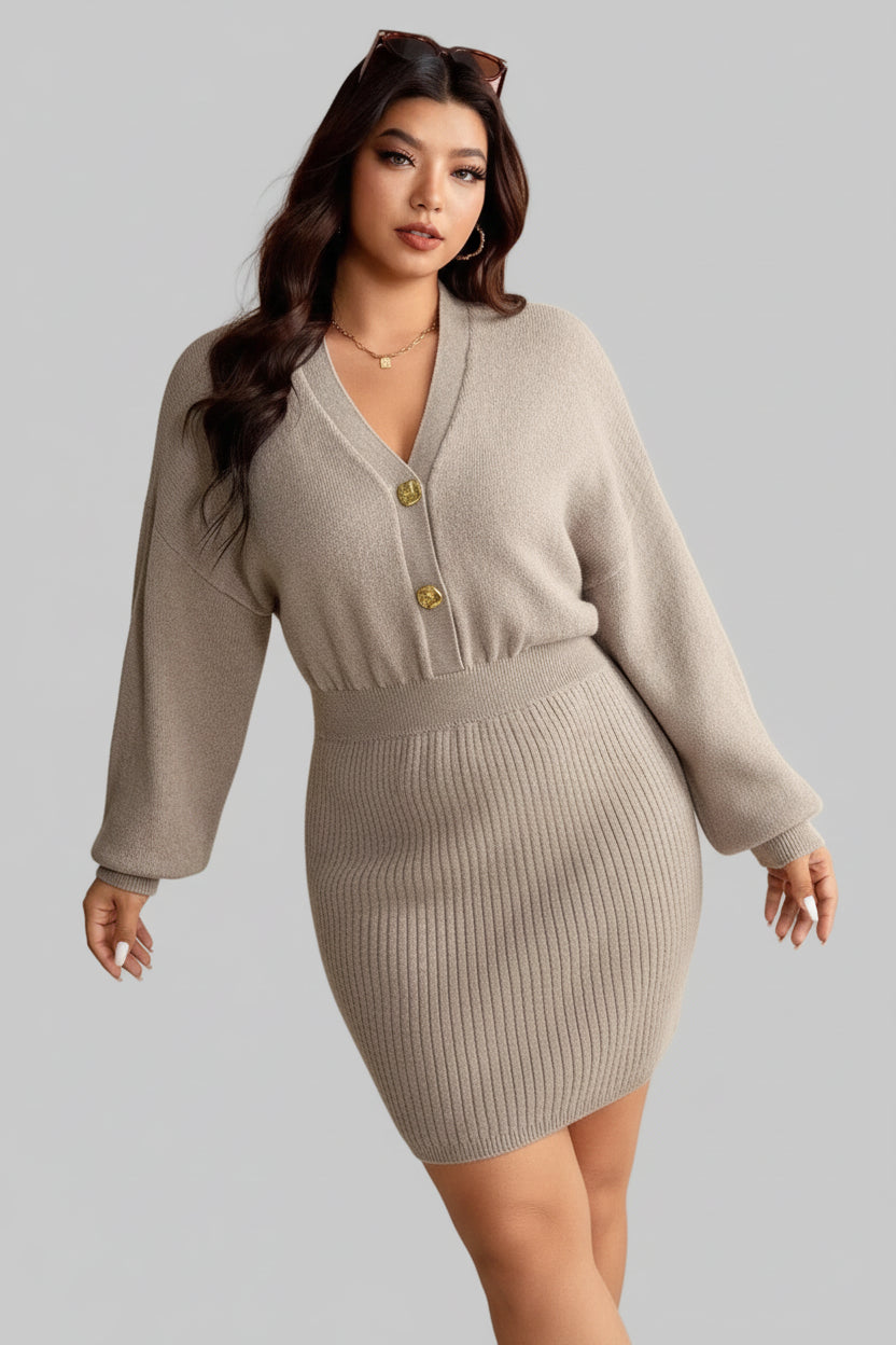 DALIA - Chic Knit Dress Curve