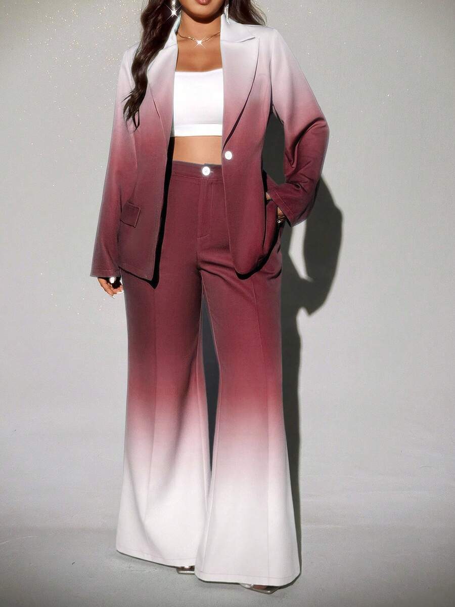 Viva Relle Plus-size ombre flared broek, elegante pakset