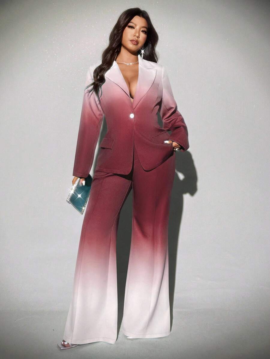 Viva Relle Plus-size ombre flared broek, elegante pakset