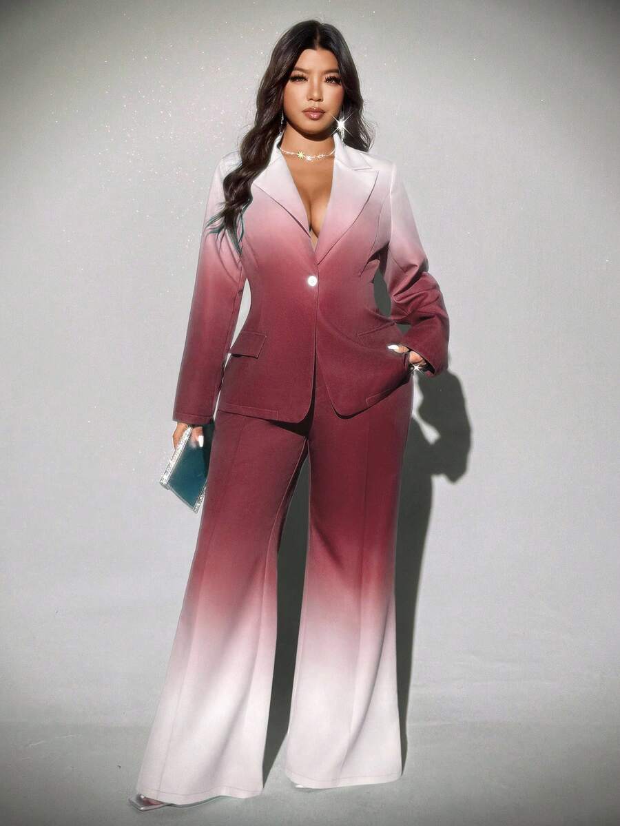 Viva Relle Plus-size ombre flared broek, elegante pakset