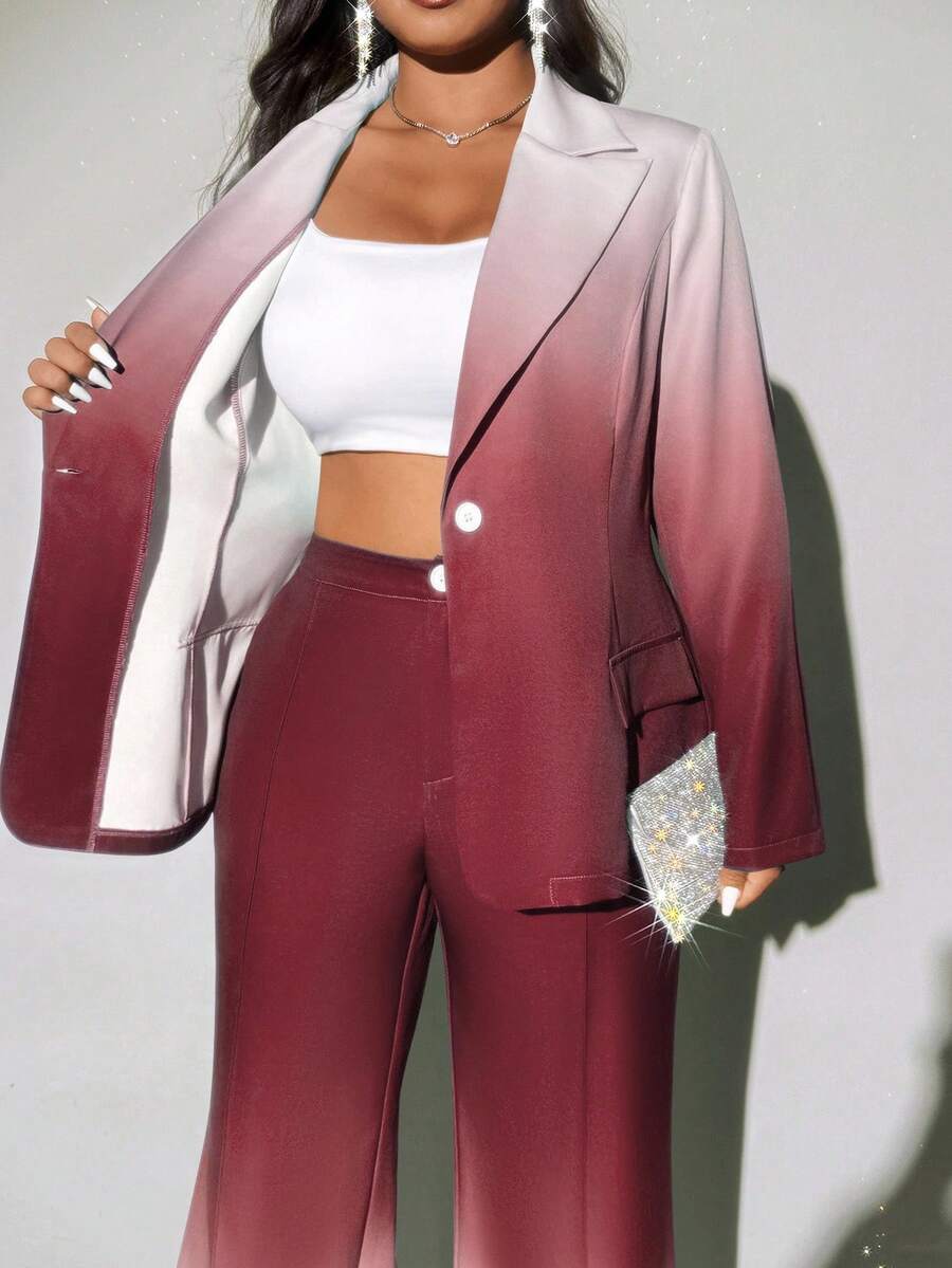 Viva Relle Plus-size ombre flared broek, elegante pakset