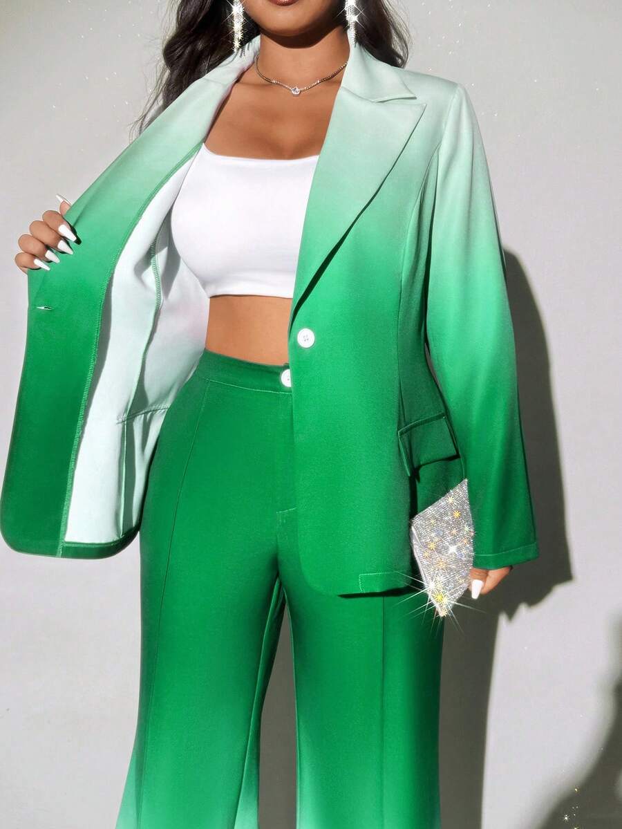 Viva Relle Plus-size ombre flared broek, elegante pakset