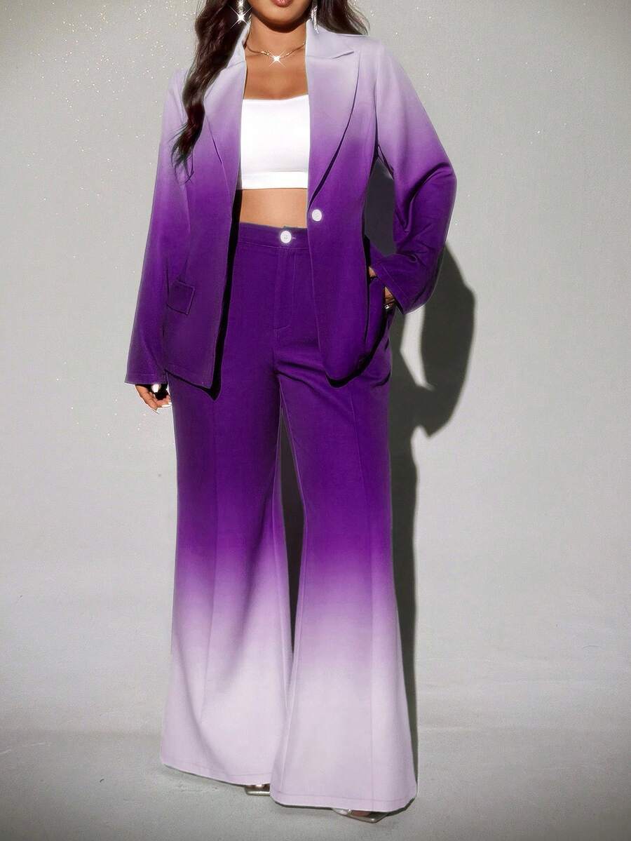 Viva Relle Plus-size ombre flared broek, elegante pakset