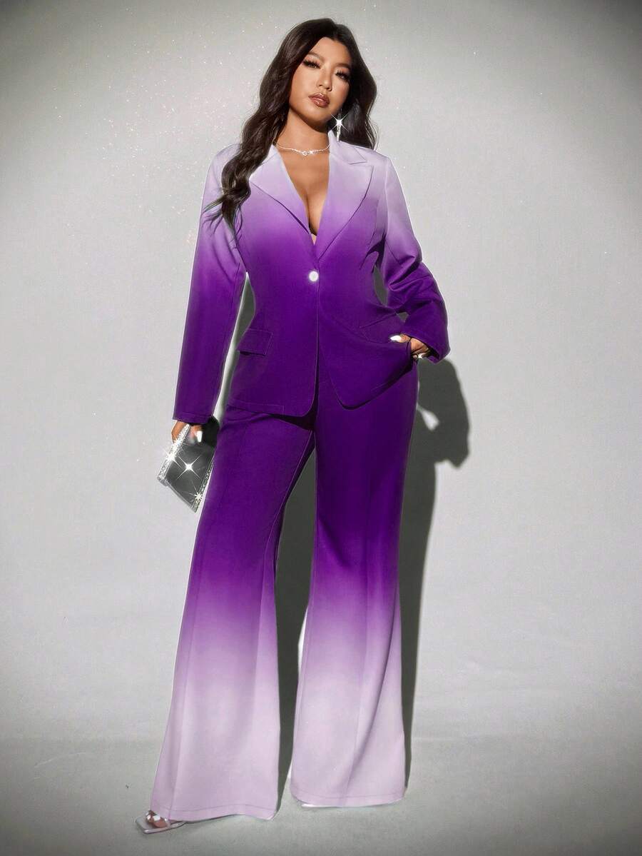 Viva Relle Plus-size ombre flared broek, elegante pakset