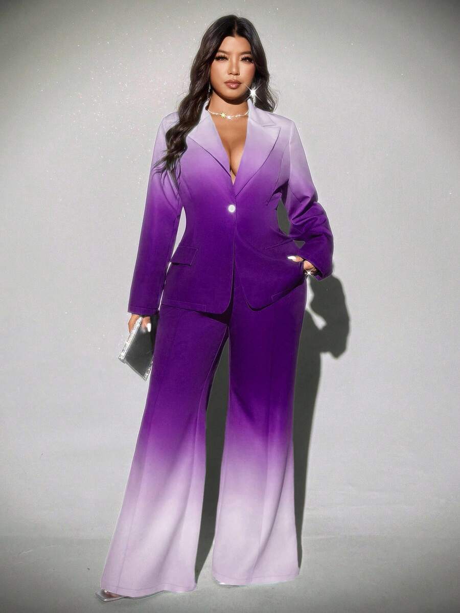 Viva Relle Plus-size ombre flared broek, elegante pakset