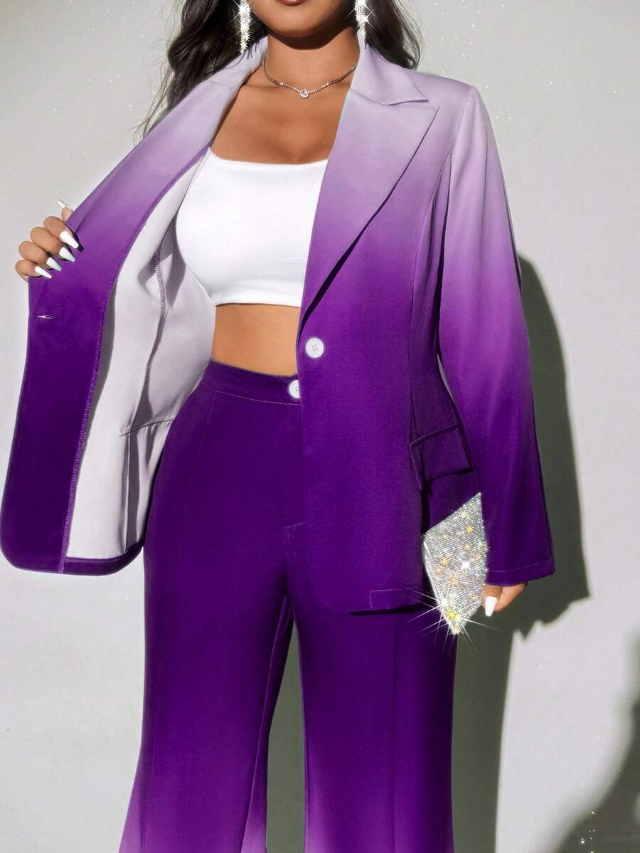 Viva Relle Plus-size ombre flared broek, elegante pakset