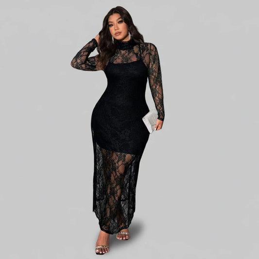 DALIA - Sheer Maxi Dress Curve
