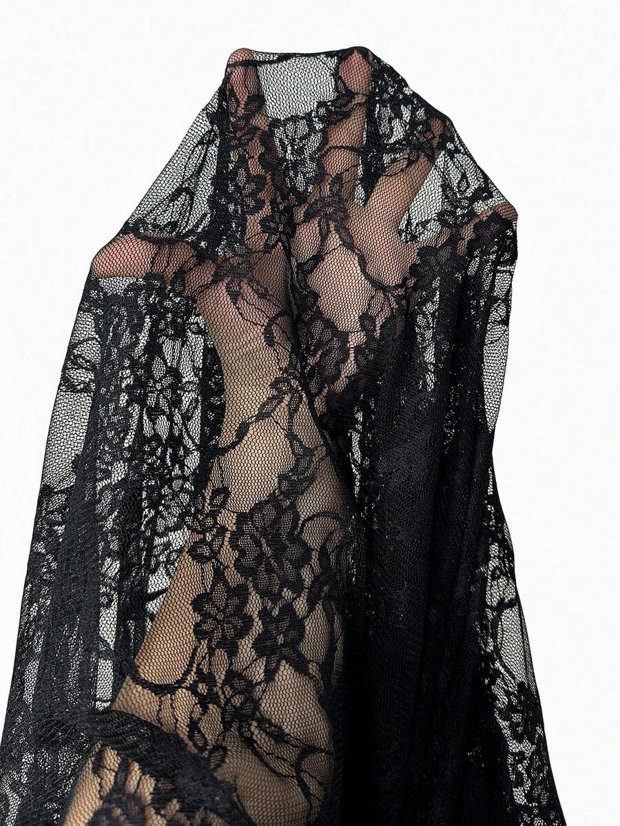 Viva Relle Plus Size Gebreide Mesh Sexy Spaghettibandjes Hoge Hals Doorschijnende Set van 2 Stuks