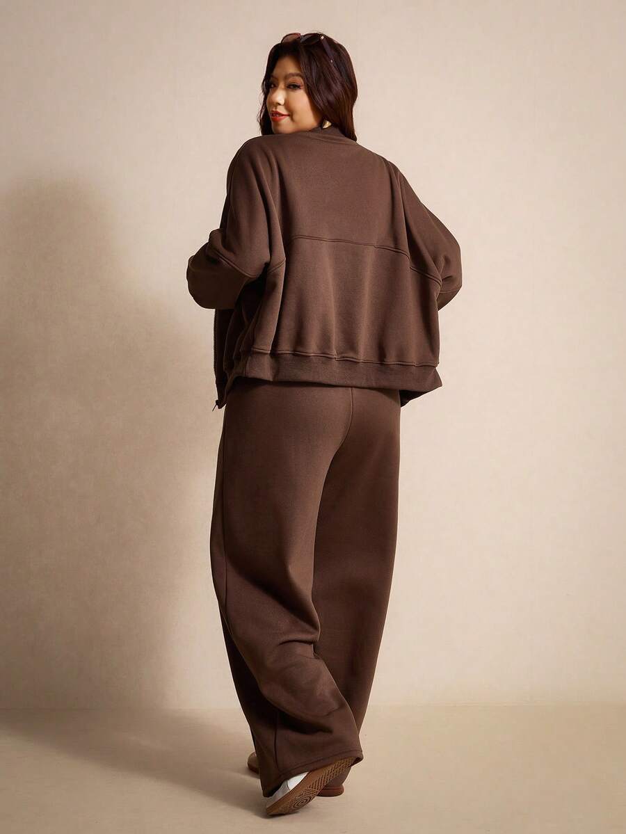 Elaquor Set van 2 thermisch gevoerde jassen en broeken in grote maten, herfst/winter