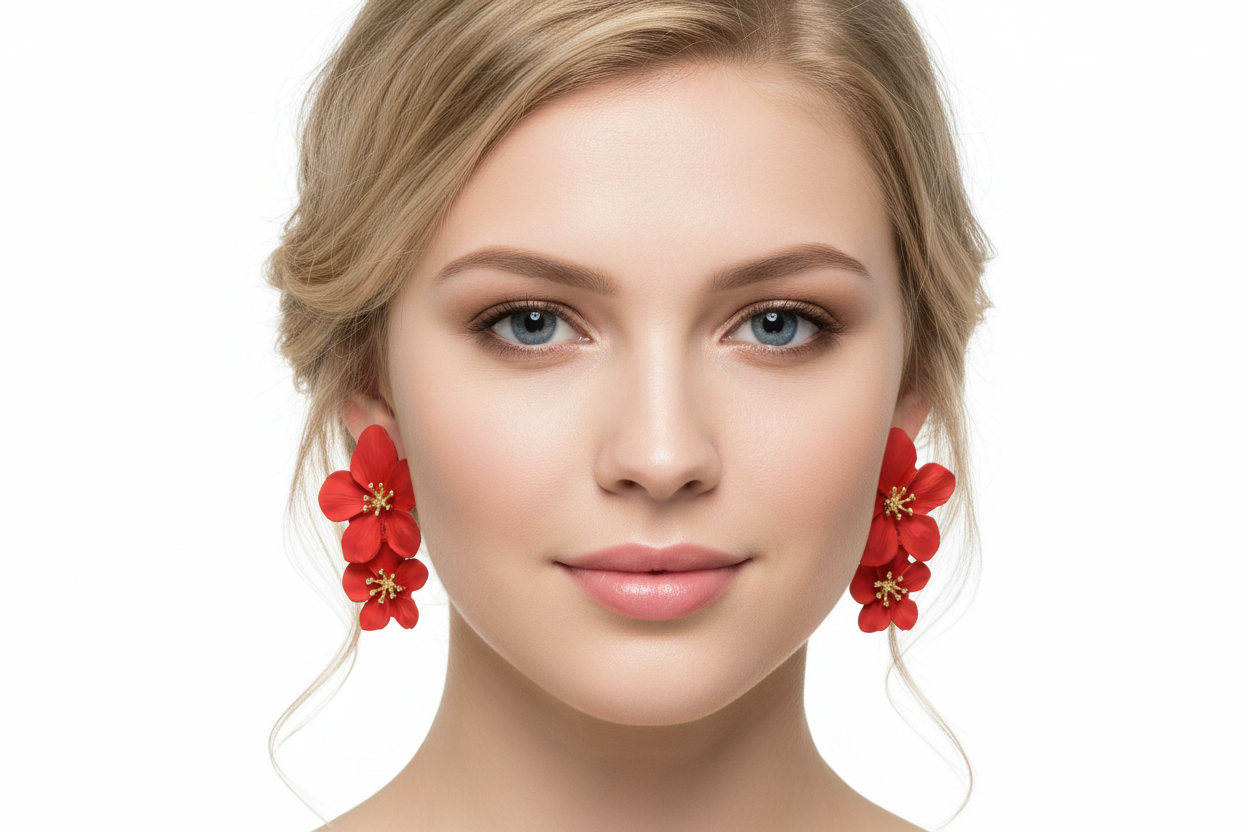 DALIA - Kolczyki z podwójnym kwiatem