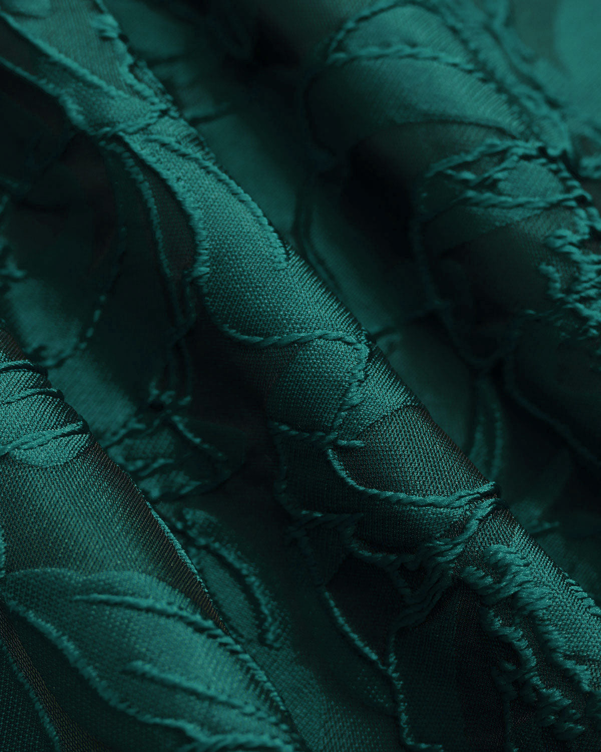 DALIA - Groene midi-jurk met sweetheart-halslijn en jacquardstof