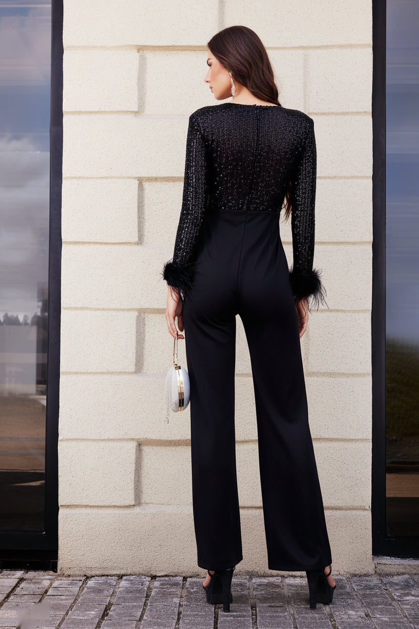 DALIA - Feather Sequins Jumpsuit
