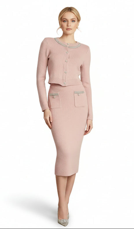 DALIA - Premium Jacket & Skirt Set - Pink